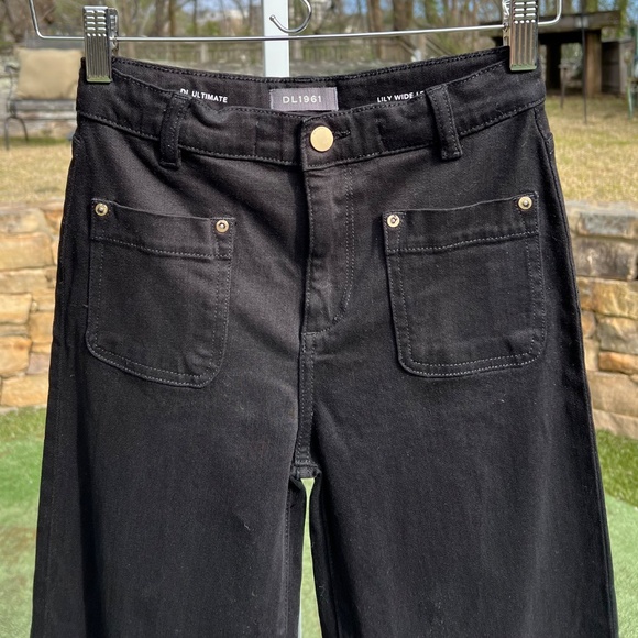DL 1961 Lily Wide Leg Black Jeans - Picture 3 of 16